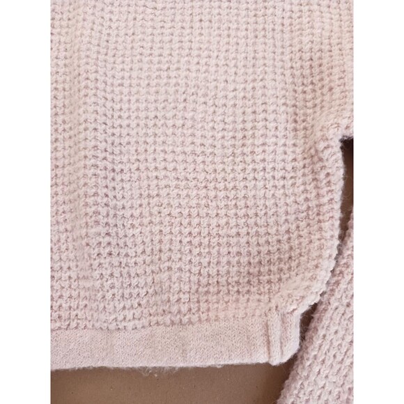 NWT Aeropostale Crop Hoodie Sweater Lt Pink Soft Waffle Knit Sz L - Picture 2 of 8